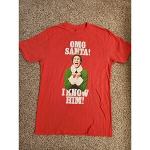 RIPPLE JUNCTION ELF Red OMG Santa! Elf T-Shirt Size M Christmas Will Ferrell Fun